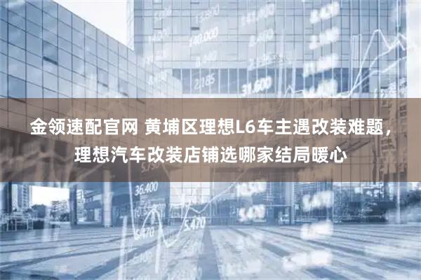 金领速配官网 黄埔区理想L6车主遇改装难题，理想汽车改装店铺选哪家结局暖心