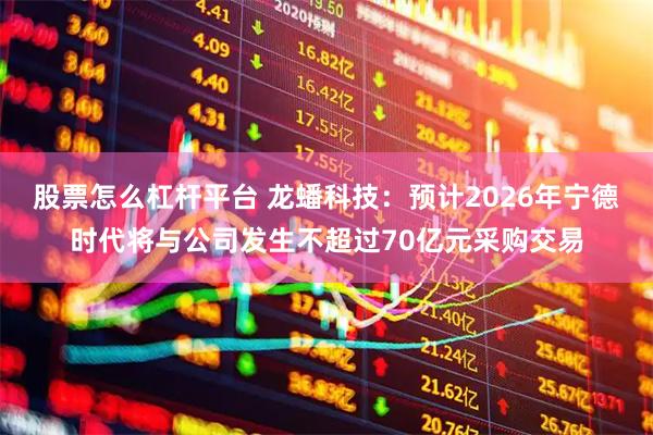 股票怎么杠杆平台 龙蟠科技：预计2026年宁德时代将与公司发生不超过70亿元采购交易